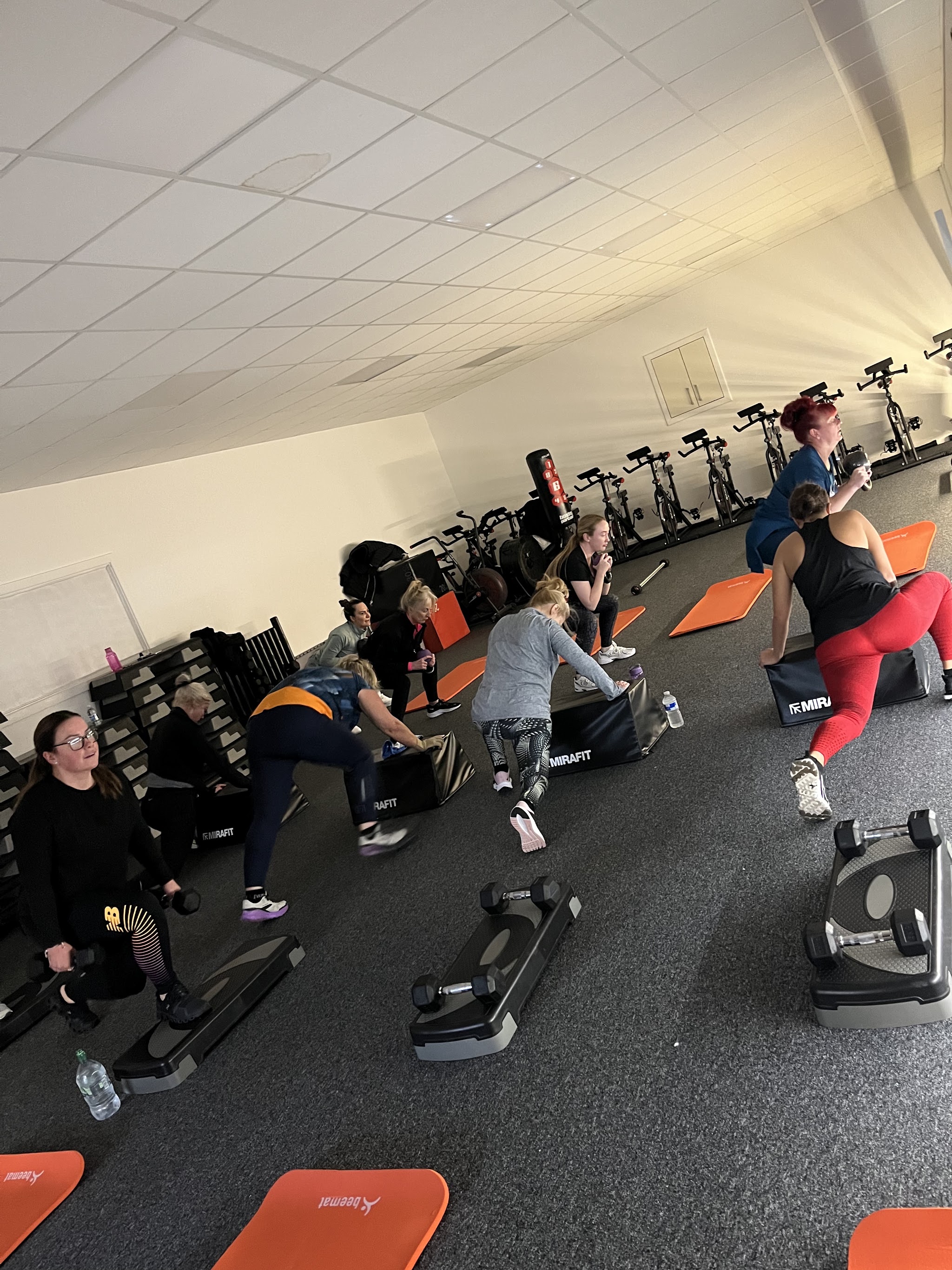 Lois leading a circuit training class at Body & Soul Gym